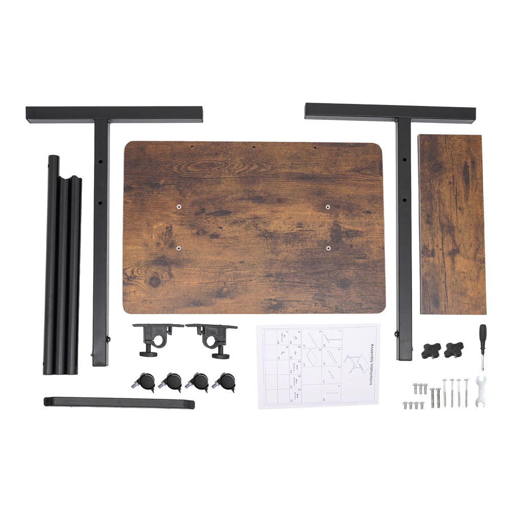 Adjustable Height Standing Desk Portable Rolling Computer Stand with 4 wheels