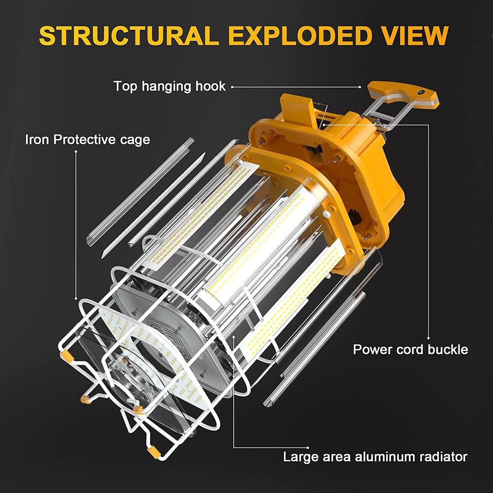 100W LED Temporary Work Light Linkable Construction Jobsite Light(Max Link 600W)