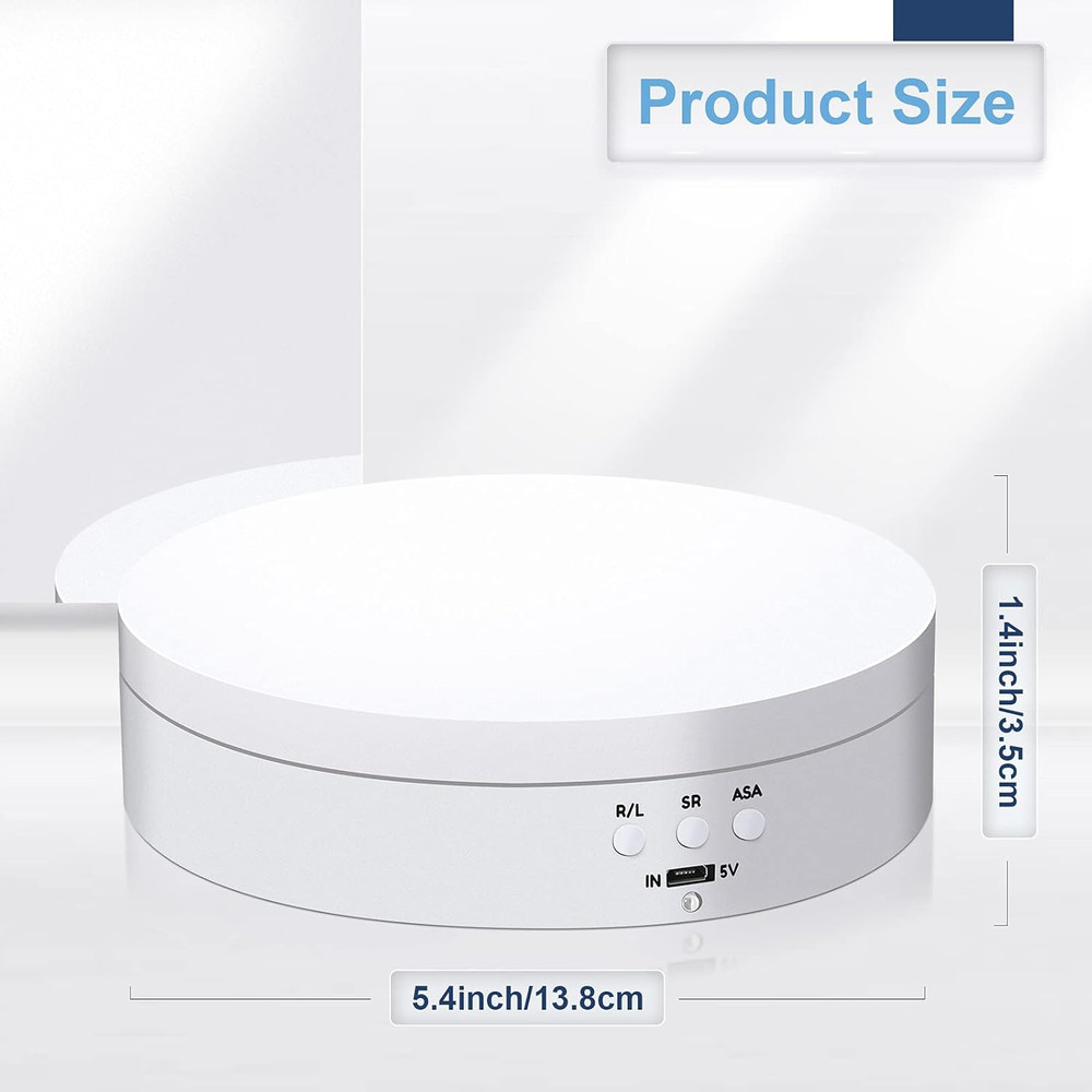 Rotating Display Stand 5.4" /6.6 Lbs Load Motorized Spinning Platform Rotating B
