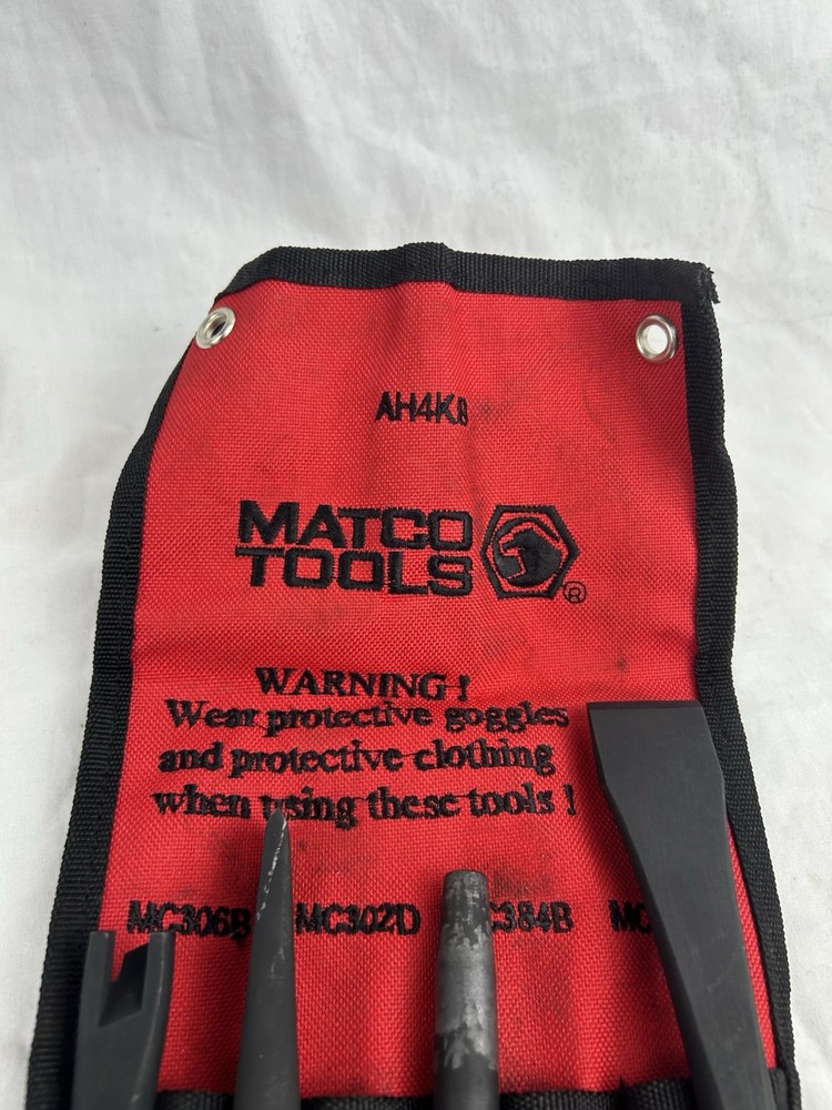 Mint Read Matco Tools 4 Piece Cutter, Chisel, Scraper and Punch Set Model AH4KA