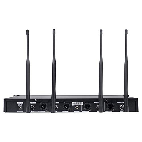 200 Channels Adjustable UHF Wireless Microphone 4 Handhelds, 200 ft Range