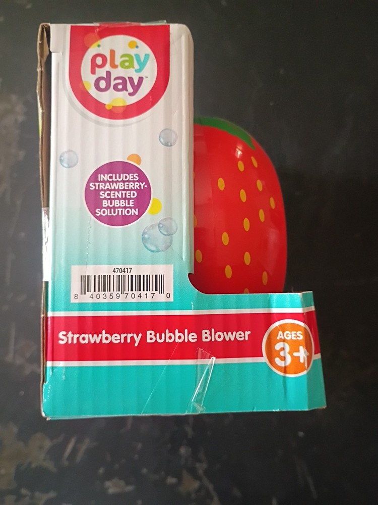 Strawberry Bubble Blower Includes Strawberry Scented Bubble Solution