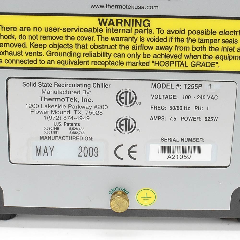 ThermoTek T255P Solid State Recirculating Chiller AS-IS has Bad Cooling Module