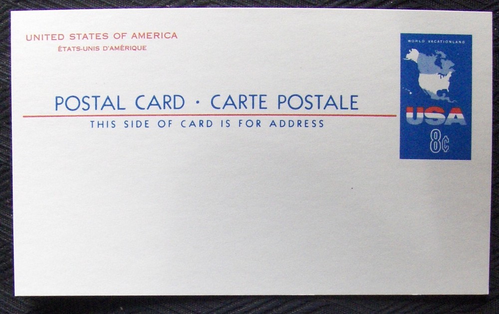 USA 8¢ printed postcard  World Vacation Land.