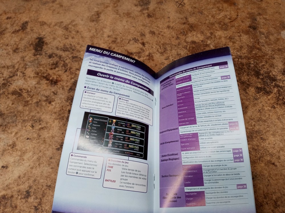 Star Ocean Second Evolution PSP FRENCH Instruction Manual