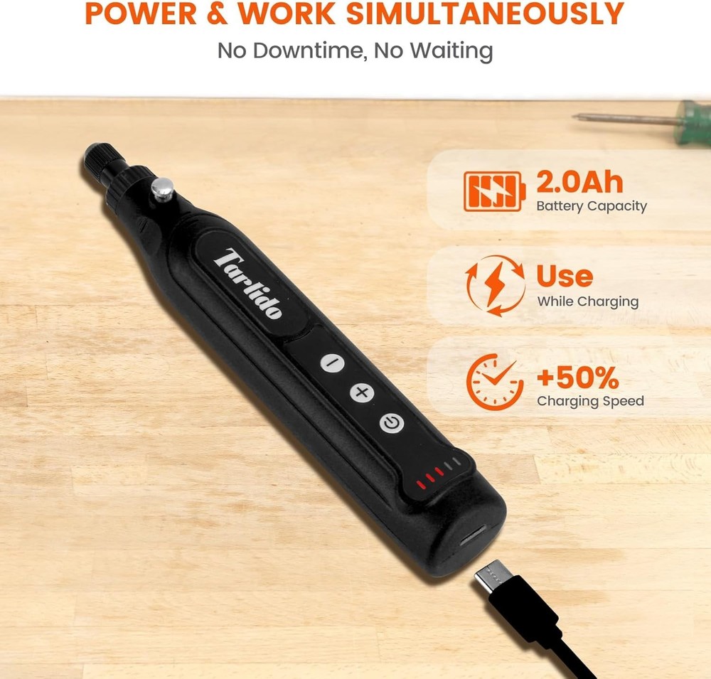 Low Vibration Cordless Rotary Tool - Complete 31 Piece Kit for Precision Crafts