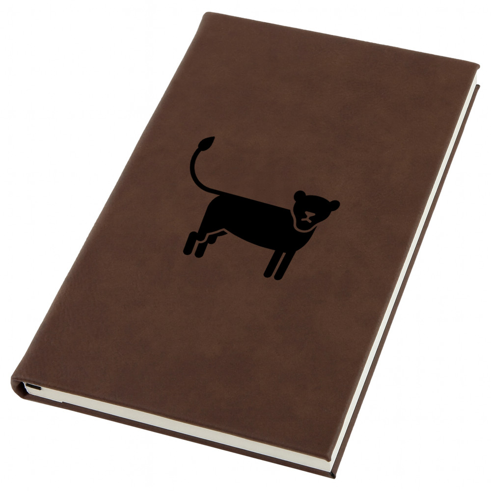 Lioness Engraved Leather Journal, Personal Planner with Lined Pages