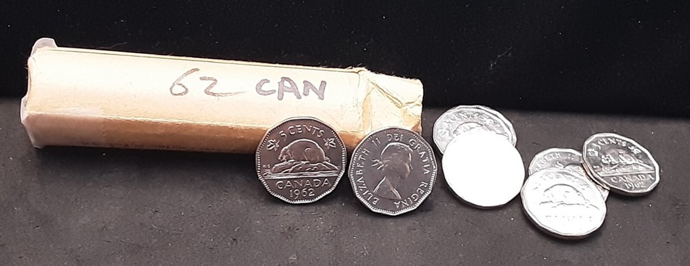 1962 CANADA GEM BU NICKEL ROLL