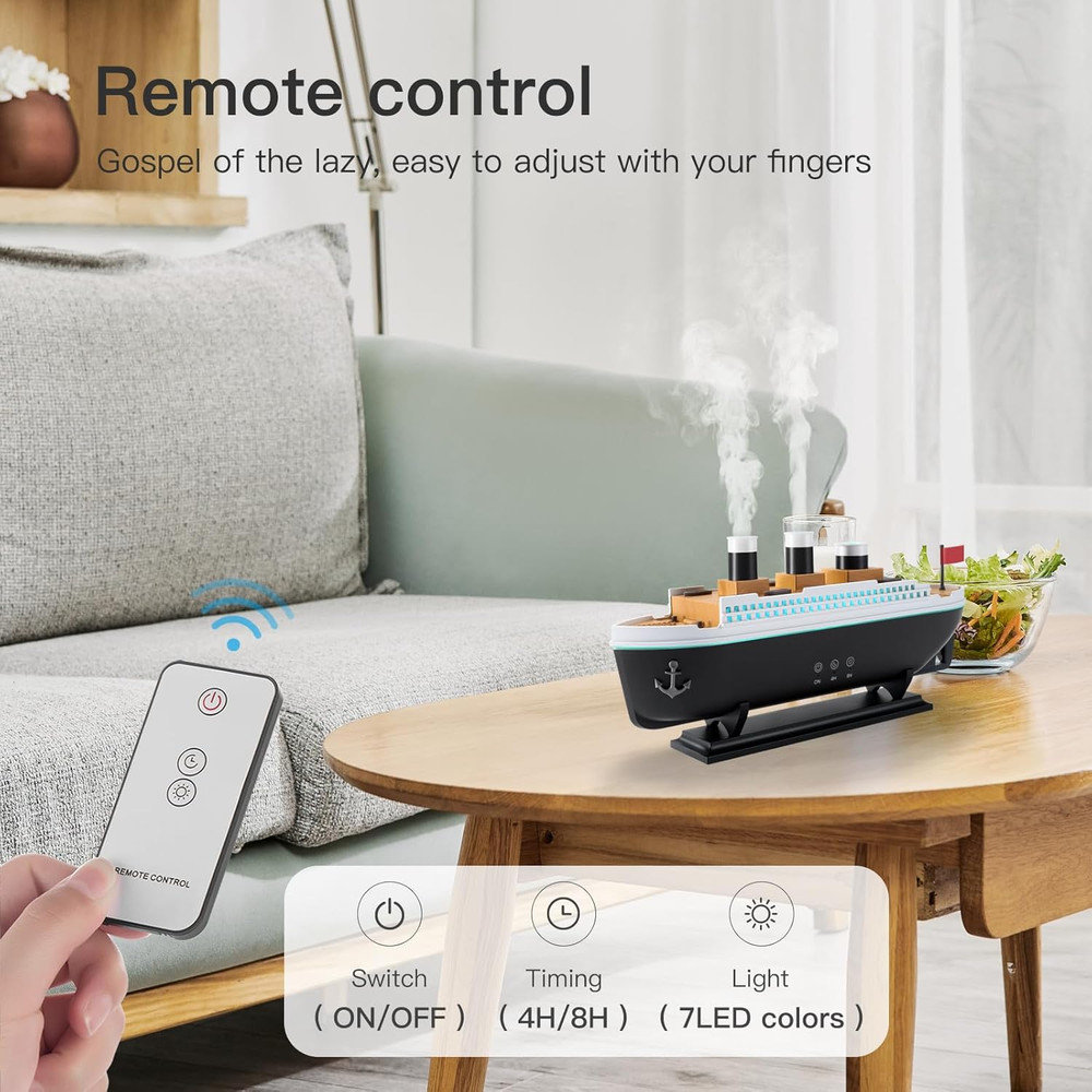 Titanic Humidifier 250ML Aroma Diffuser Ultrasonic LED Remote Auto Shut