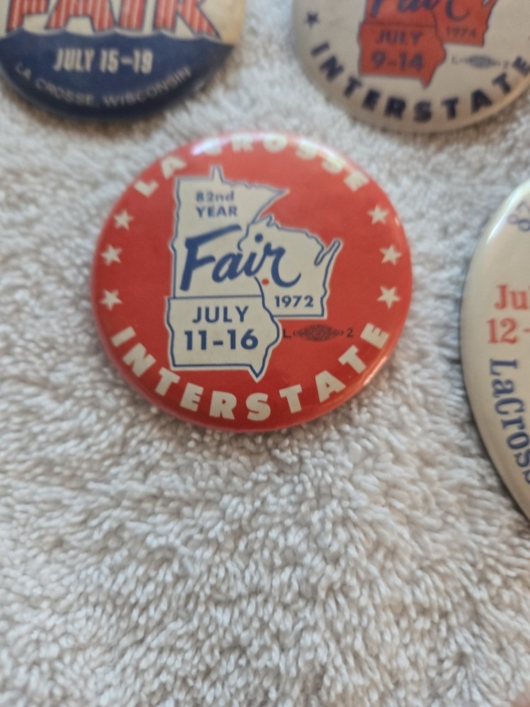 La Crosse Interstate Fair button collection total of 10
