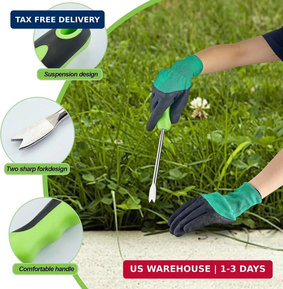 Weed Puller Tool, Stand Up Dandelion Weeder with Long Handle, Heavy Duty Stainle