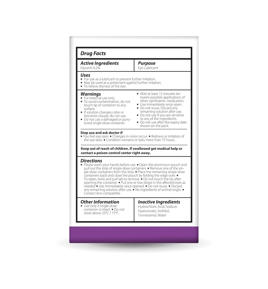 Optase Dry Eye Intense Drops, 30 Single Dose Vials – Vials, Clear