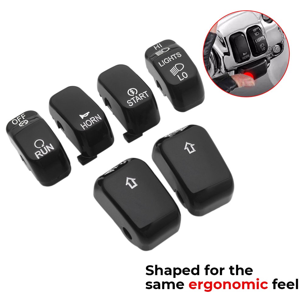 Hand Control Switch Housing Button Cover Cap Black For Harley Touring 1996-2013