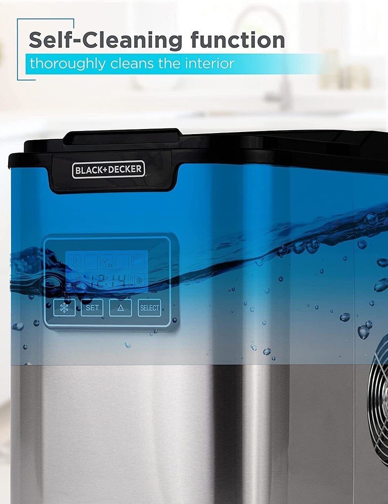 BLACK+DECKER BIMY126S 26-lb Countertop Ice Maker Silver with Defect