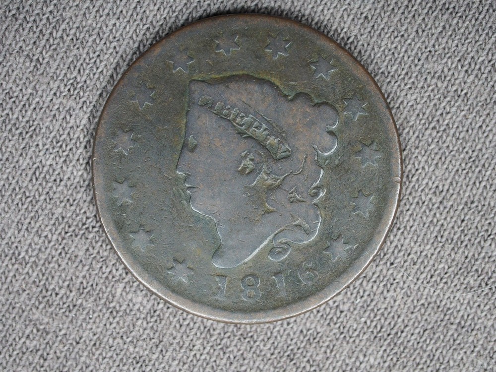 1816 Coronet Head Large Cent  US mint copper coin 1c