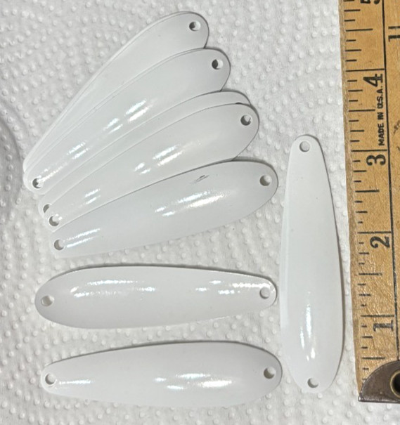 10 - 3 1/4" N Style Lite FLUTTER TROLLING SPOON BLANKS  - Painted WHITE