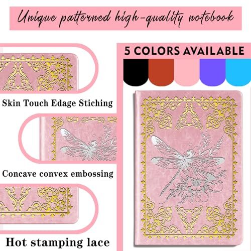 Dragonfly Lovers Gift Dragonfly A5 Size Lined Journal Notebook Dragonfly-pink