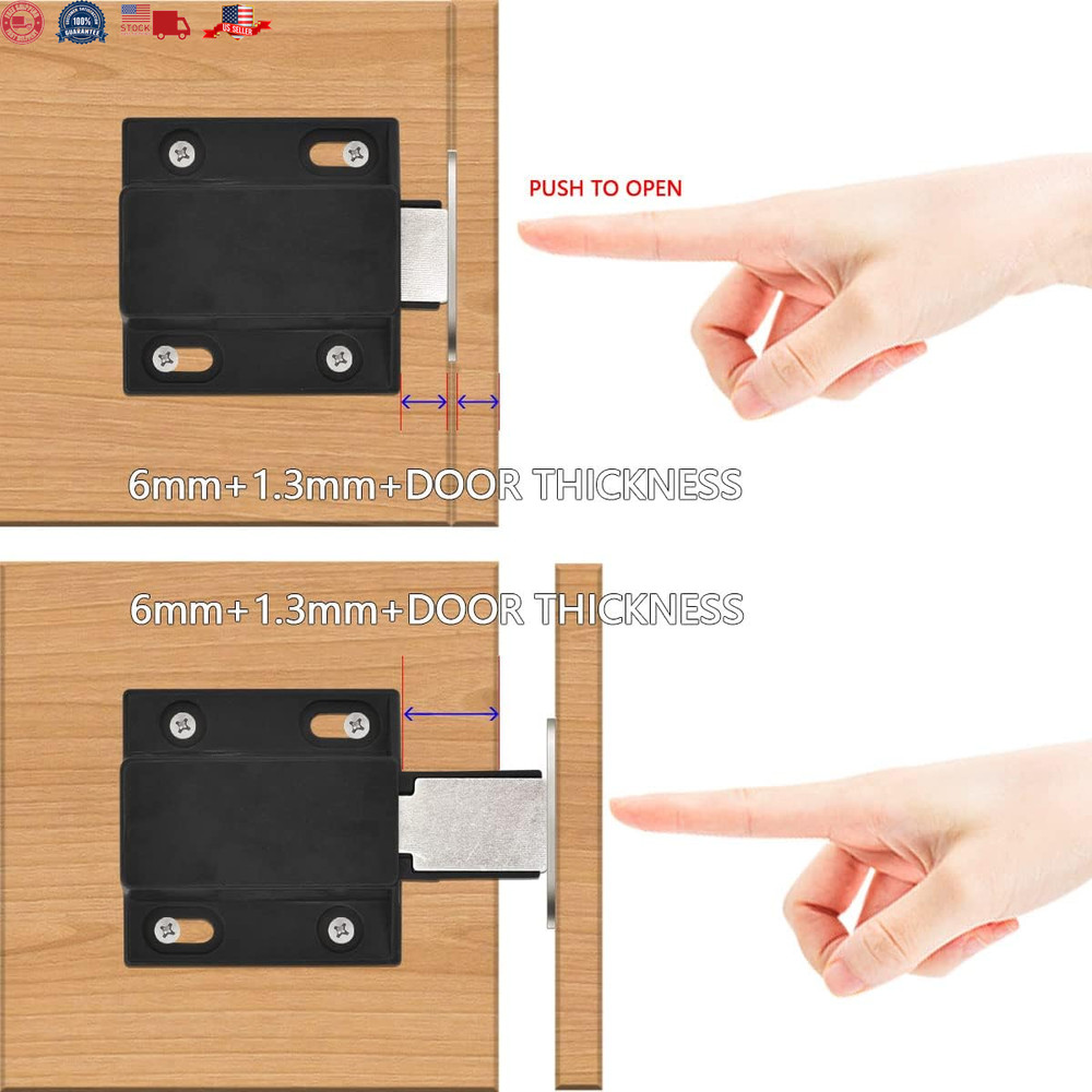 10 Pack Magnetic Push Latch Catch Push to Open Latch Pressure Touch Release C