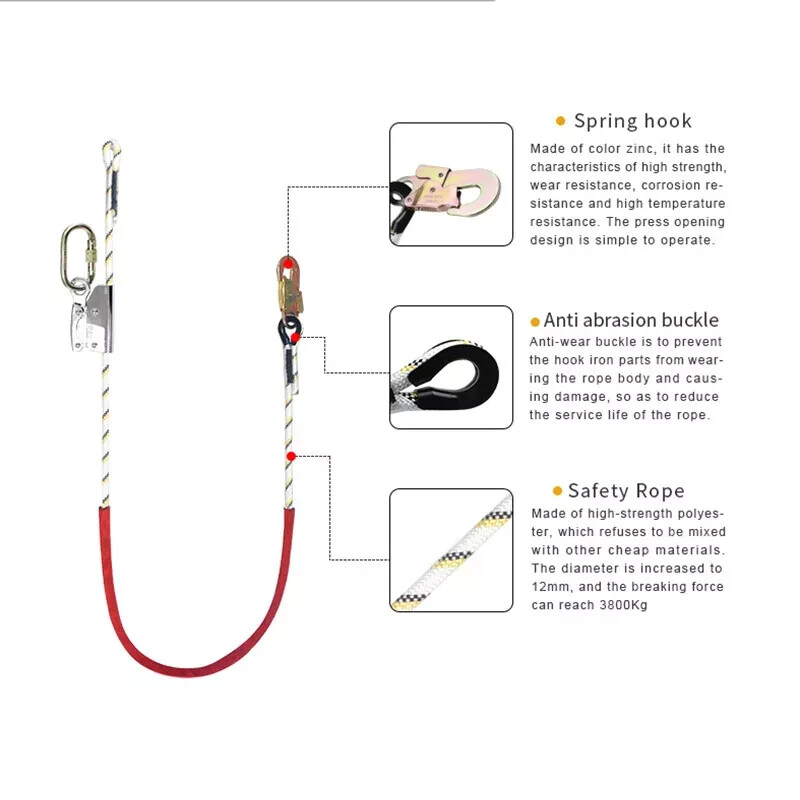Positioning Lanyard 6 ft for Climbing Tree Care Arborist Work Fall Protection-