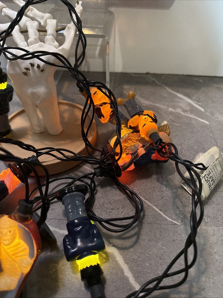 Vintage Halloween Creepy Crew String Light Set, 10 Characters TESTED