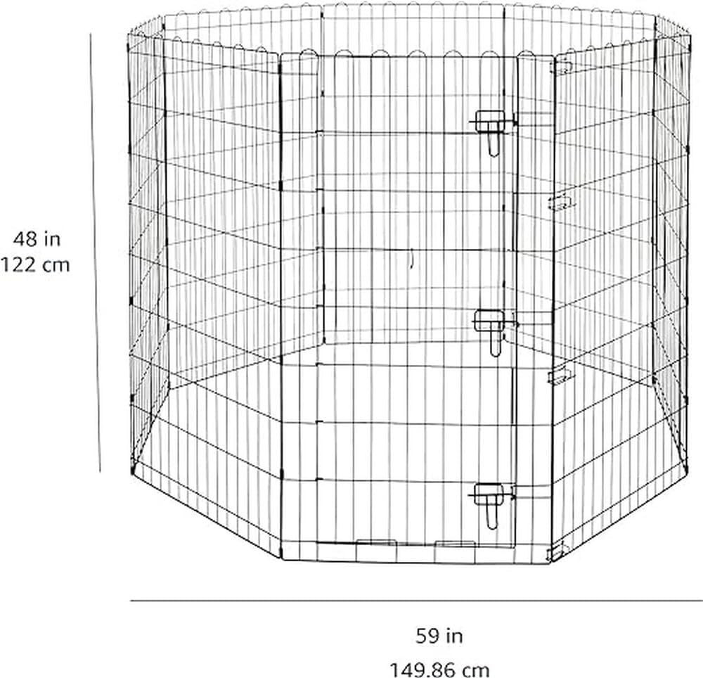 Amazon Basics Foldable Octagonal Metal Exercise Dog Playpen - Indoor/Outdoor