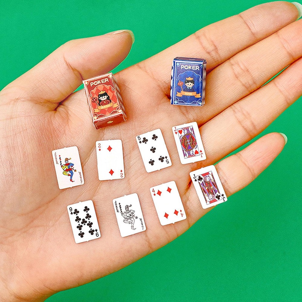 Playing Cards Finger-Sized Desk Board Game 54 Sheets Interactive Play