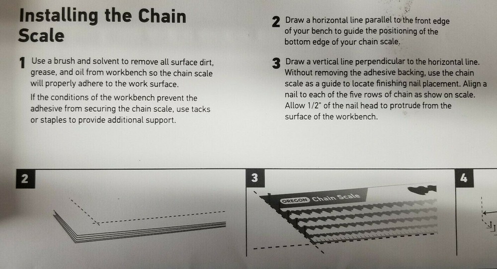 Oregon Chainsaw Chain Scale Reference Guide Chart Defines Type Pitch Gauges