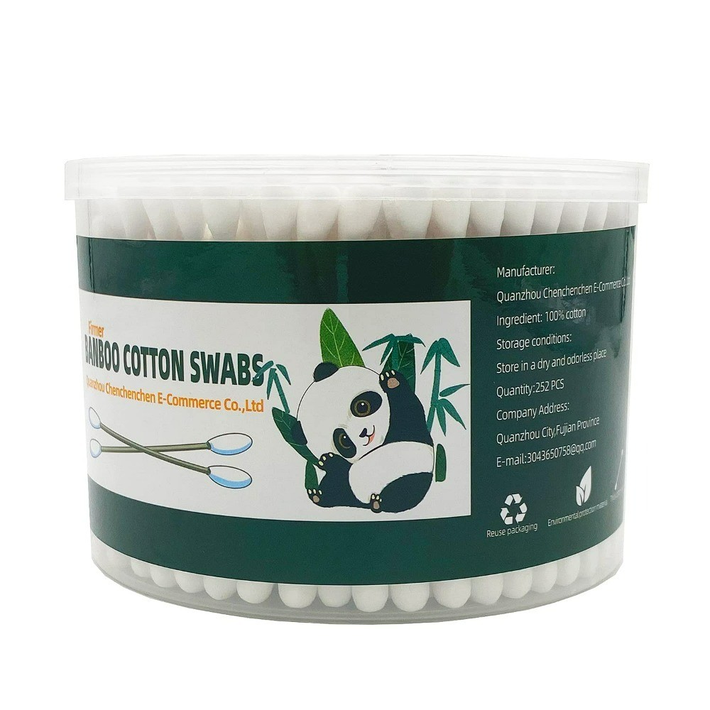 Extra Long Biodegradable Bamboo Cotton Swabs Large Double Tips Organic Extra