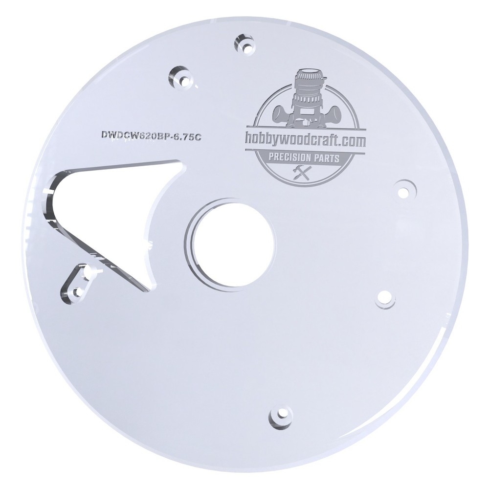 3/8″ Thick 6.75″ circle baseplate with bushing compatibility for Dewalt DCW620B