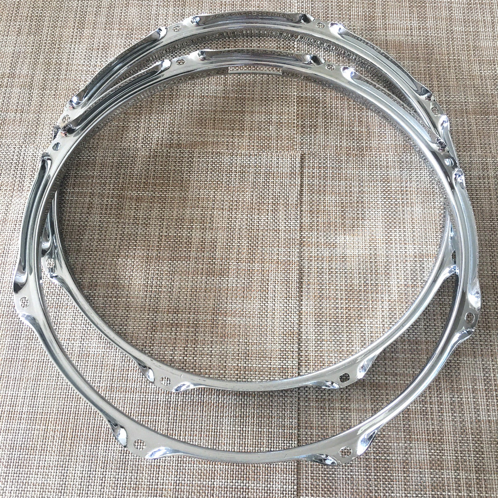 LUDWIG ELEMENT EVOLUTION 2 14" SNARE DRUM RIMS-HOOPS. PAIR. 8 HOLE . VERY GOOD
