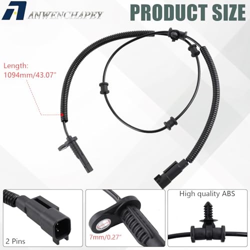 Front & Rear ABS Wheel Speed Sensor Compatible with Ram 1500 2013-2018, Ram