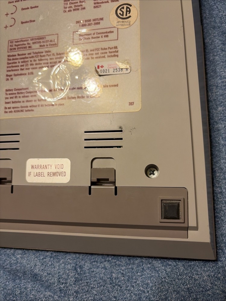 Vintage DICON 9000 security system main unit only vg