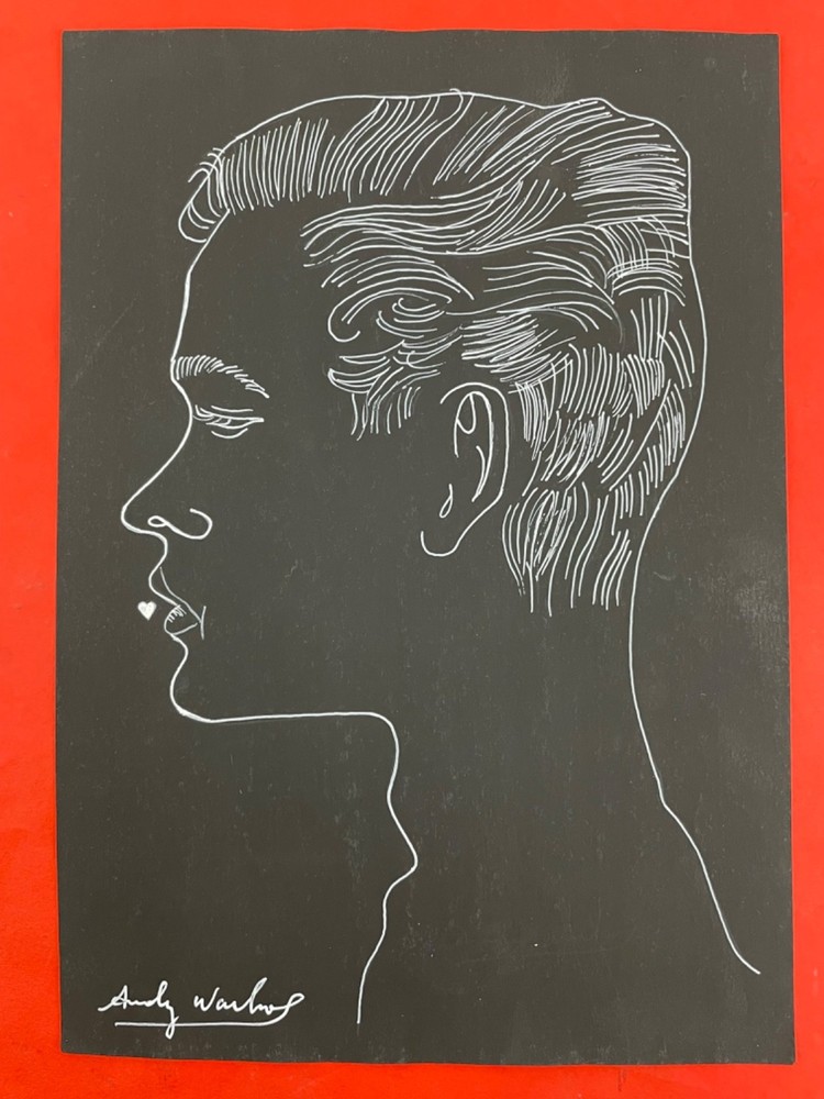 Andy warhol Drawing on paper (Handmade) signed and stamped