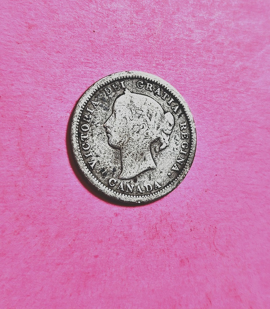 1870 Canada 5 Cents World Silver