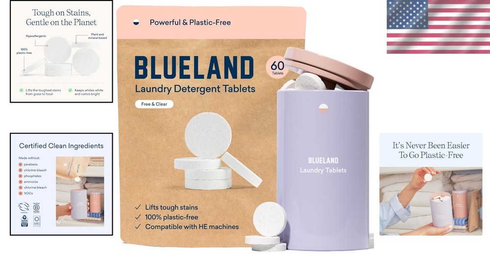 Gentle and Effective Laundry Tablet Starter Set - 61 Count, Eco-Friendly Choice