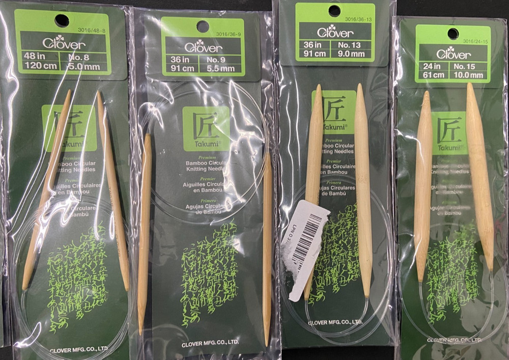CLOVER TAKUMI BAMBOO CIRCULAR NEEDLE - 7 PIECE BUNDLE