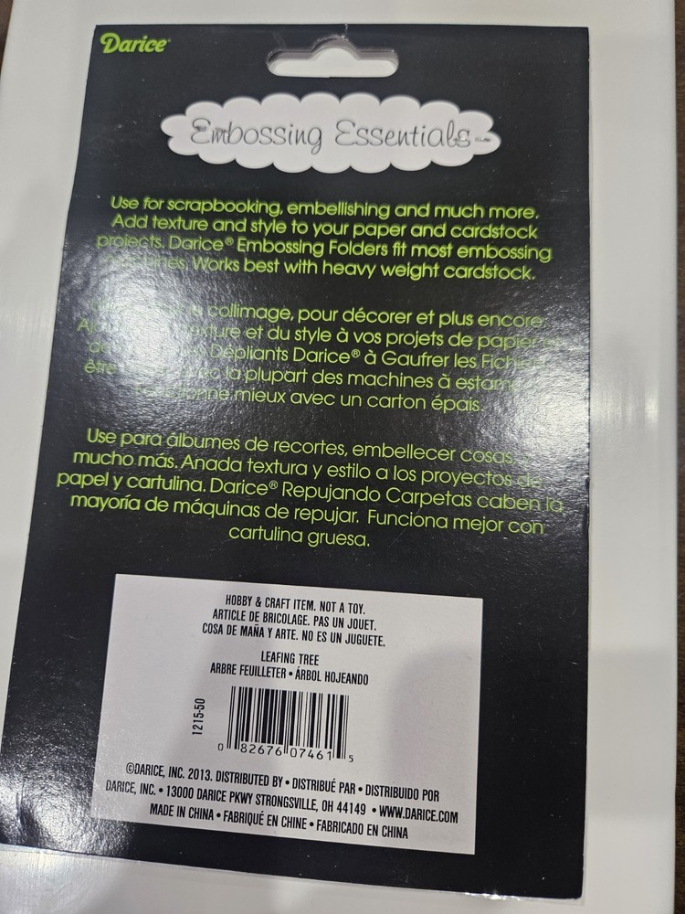 DARICE EMBOSSING ESSENTIALS EMBOSSING FOLDER Leafing Tree