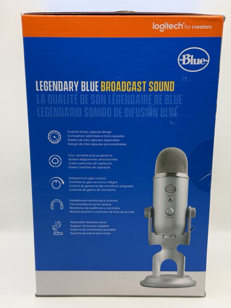 Logitech For Creators Blue Yeti Premium Multi-Pattern USB Microphone New Sealed