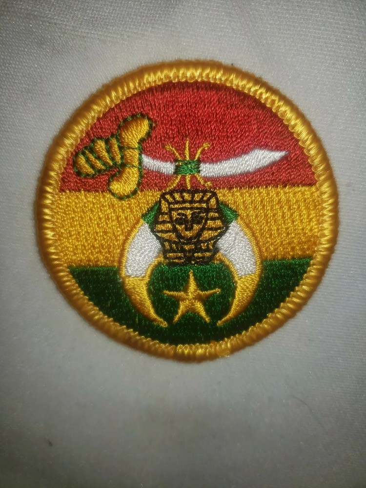 Shriner  3-Color Embroidered Emblem Patch  2" Diameter  Iron on  Free Shipping