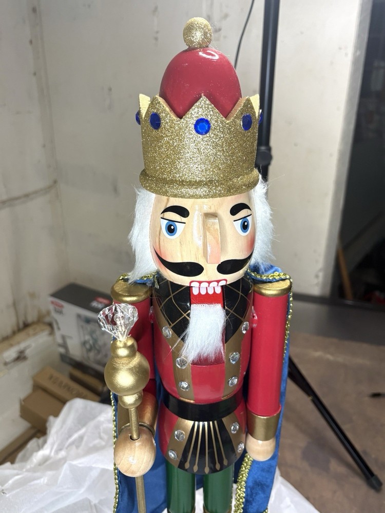 North Pole 24in Nutcracker, Countdown to Christmas NOB, Blue, Red