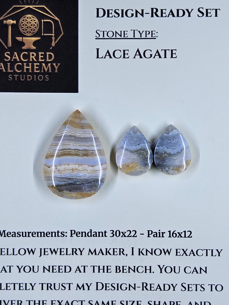 Tear Shape - Lace Agate - Design-Ready Set
