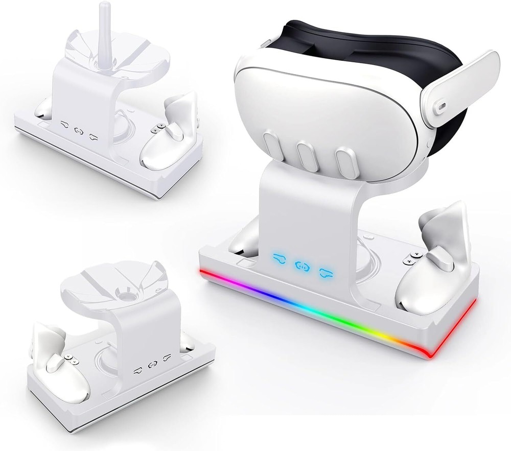 For Meta Quest 3 VR Headset Controller Charging Dock Charger Stand Station ABS