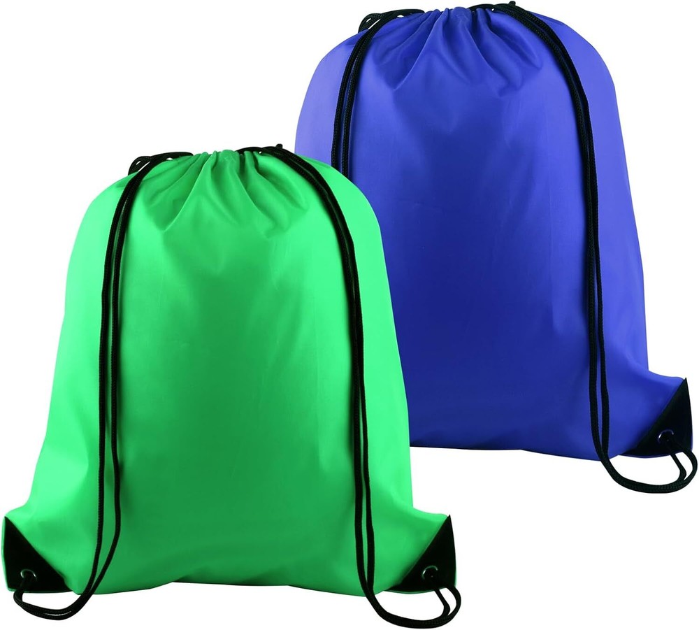 PLULON 2Pcs Drawstring Bags Bulk Backpack Green Blue +