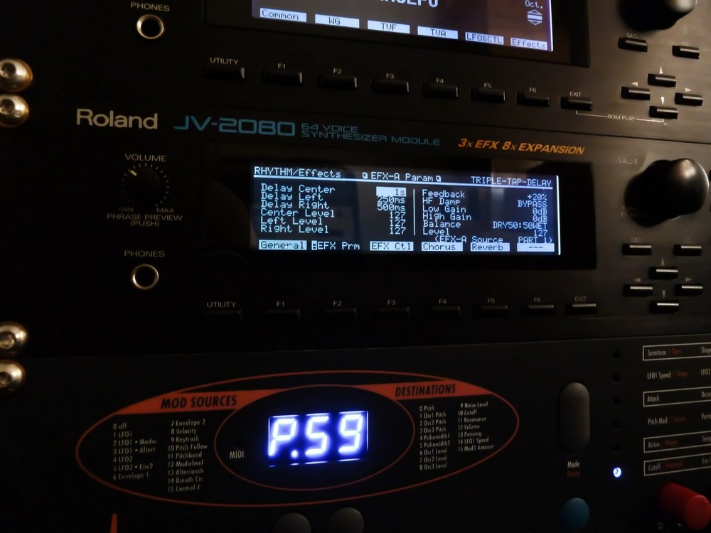 Roland JV-2080 Custom LUX (Negative) LED Display !