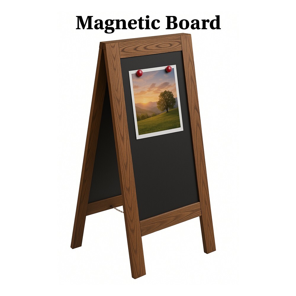 Livevie Rustic Magnetic A-Frame Chalkboard Sign, Double-Sided, 40x20