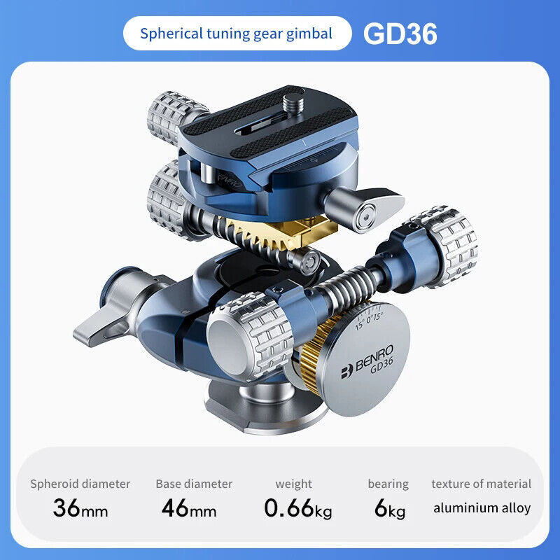 BENRO GD36 3-Way Geared Head Tripod Head Quick Adjustment Gear Panoramic shoot