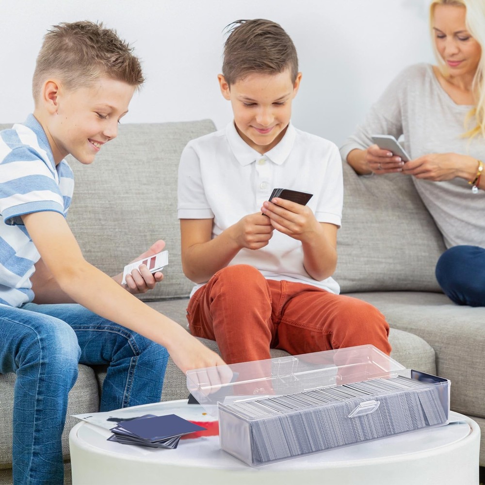 HOMEE Plastic Trading Card Storage Box, Playing Card Container, Toploader Sto...