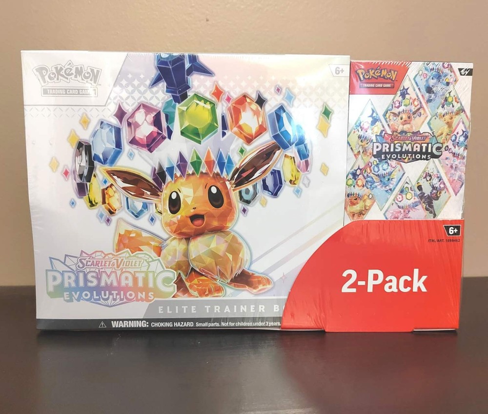 Pokemon Prismatic Evolutions Elite Trainer Box & Booster Bundle - Costco 2 Pack