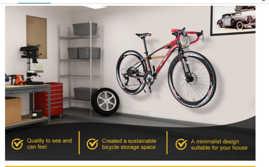 Moowski bike wall mount wood