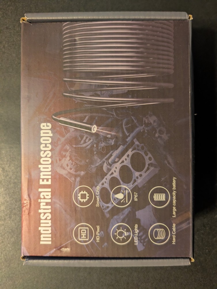 Industrial Endoscope Inspection Camera – HD Display, LED Light, IP67 Waterproof